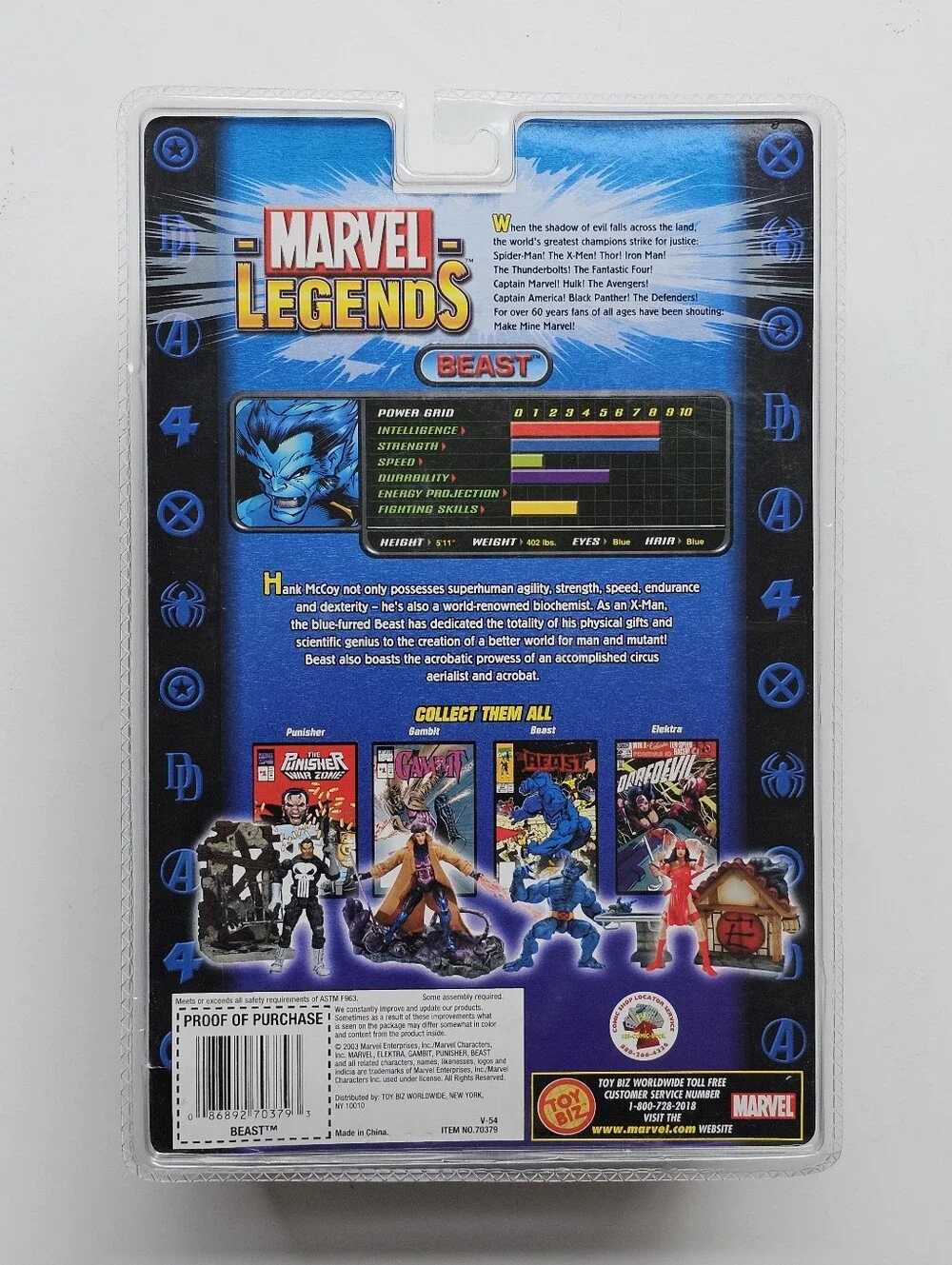 Beast Marvel Legends Series IV X-Men Action Figure w/ Comic Book & Stand 2003